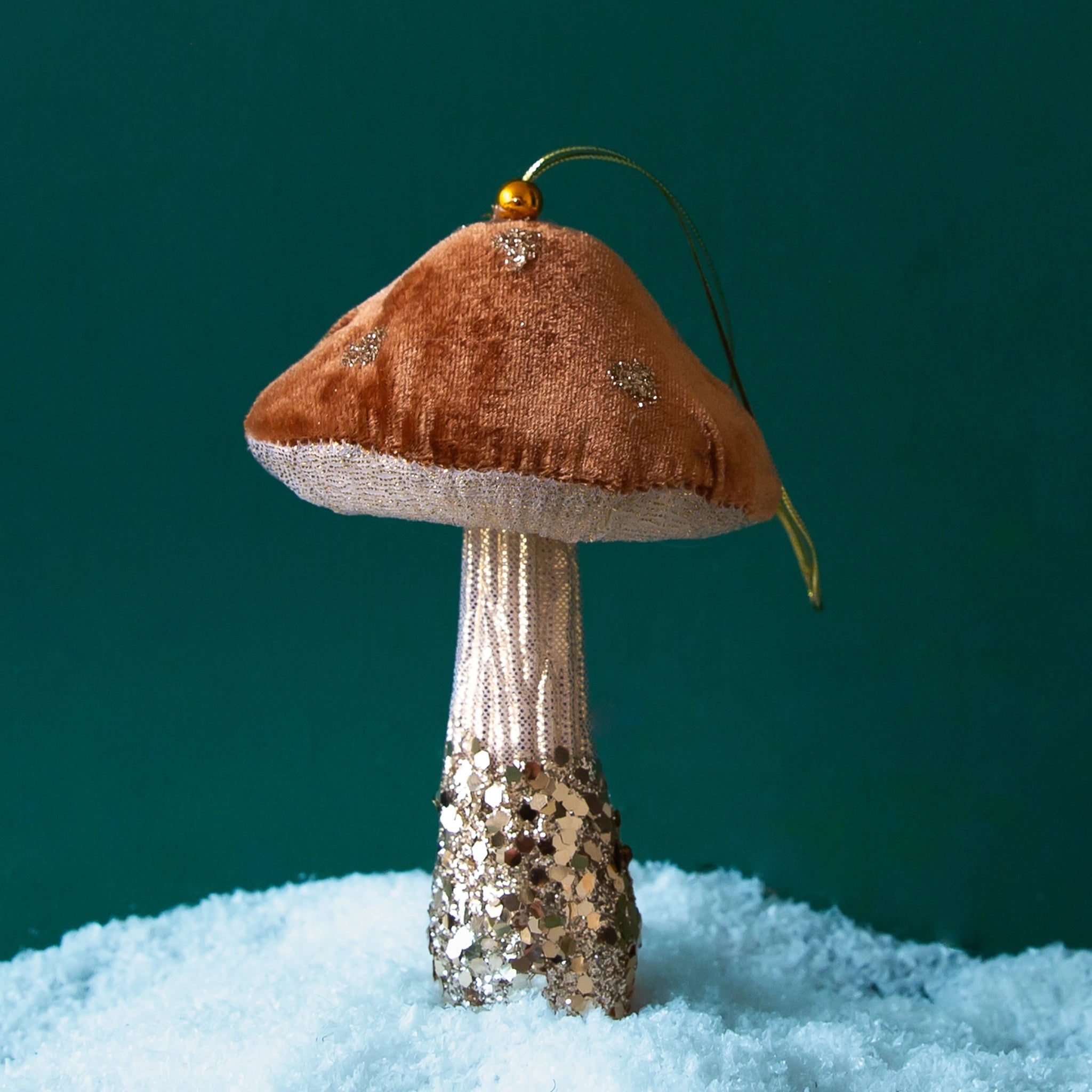 Velvet Mushroom Christmas Ornaments