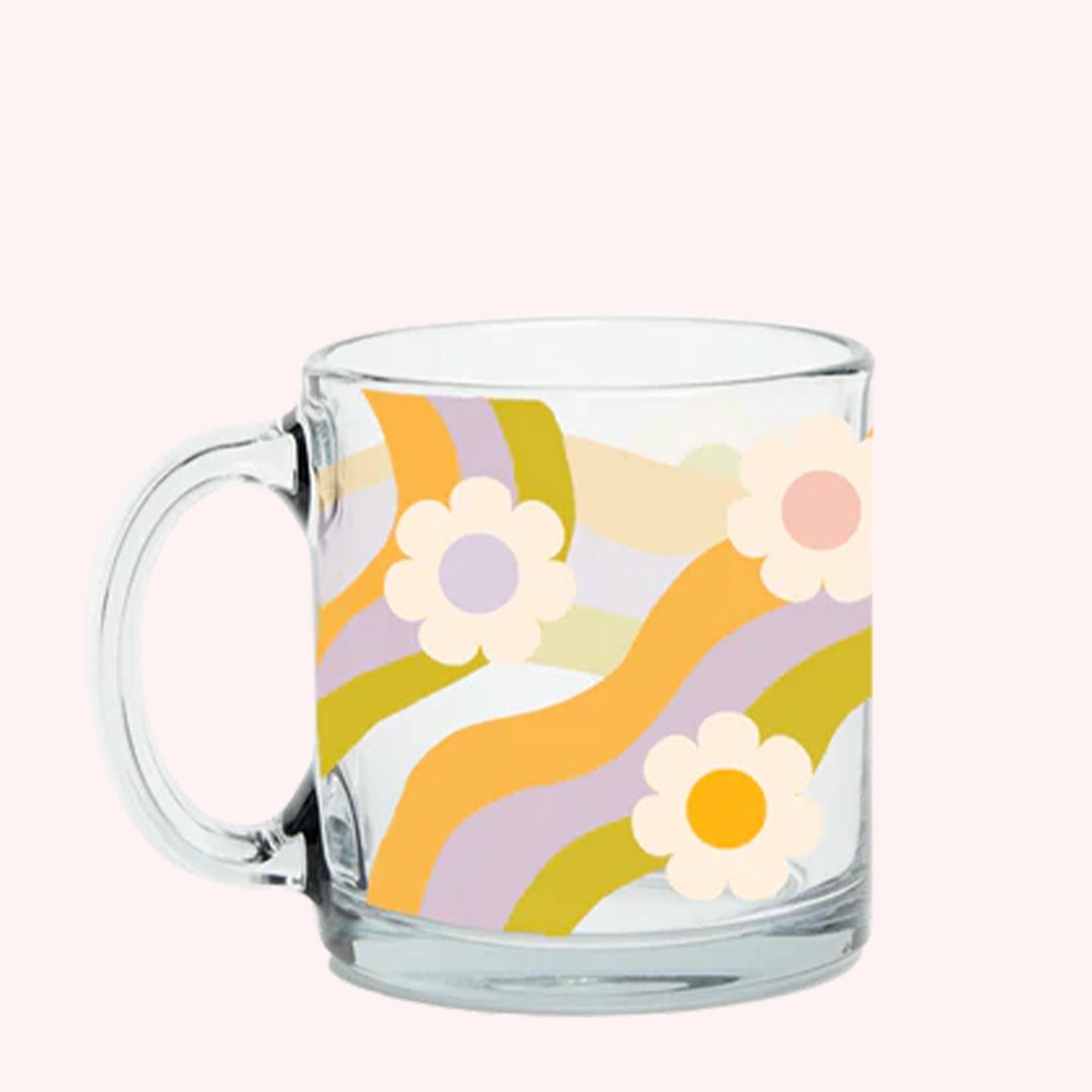 Daisy Clear Glass Mug