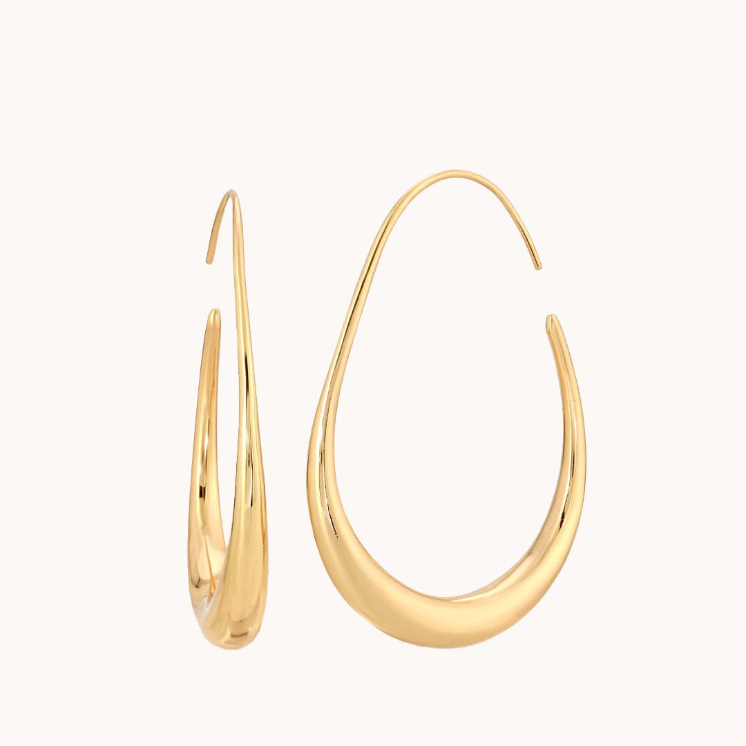 Gold Hoop Earrings Solar Yellow Gold Hoops Men's 