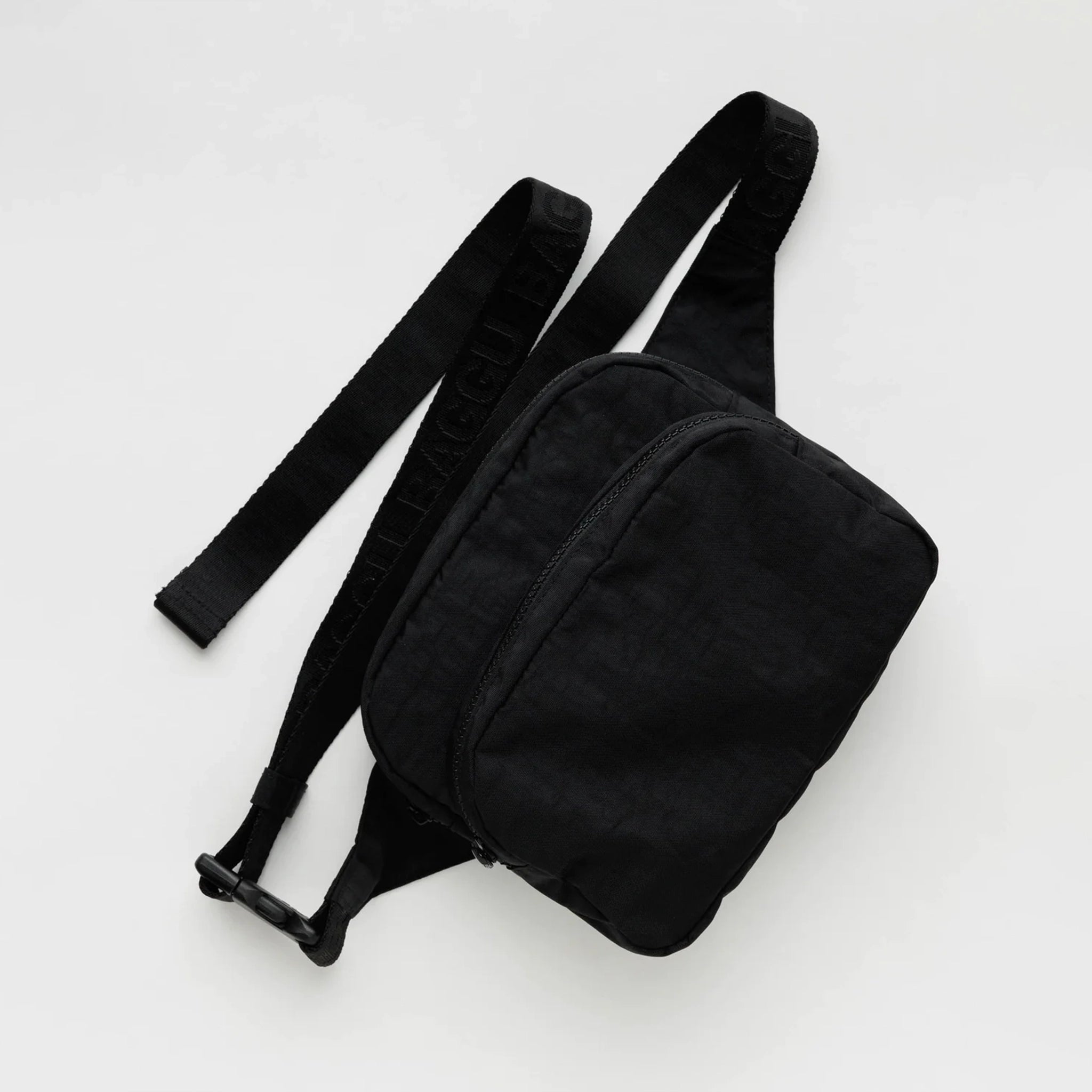 Black nylon store fanny pack