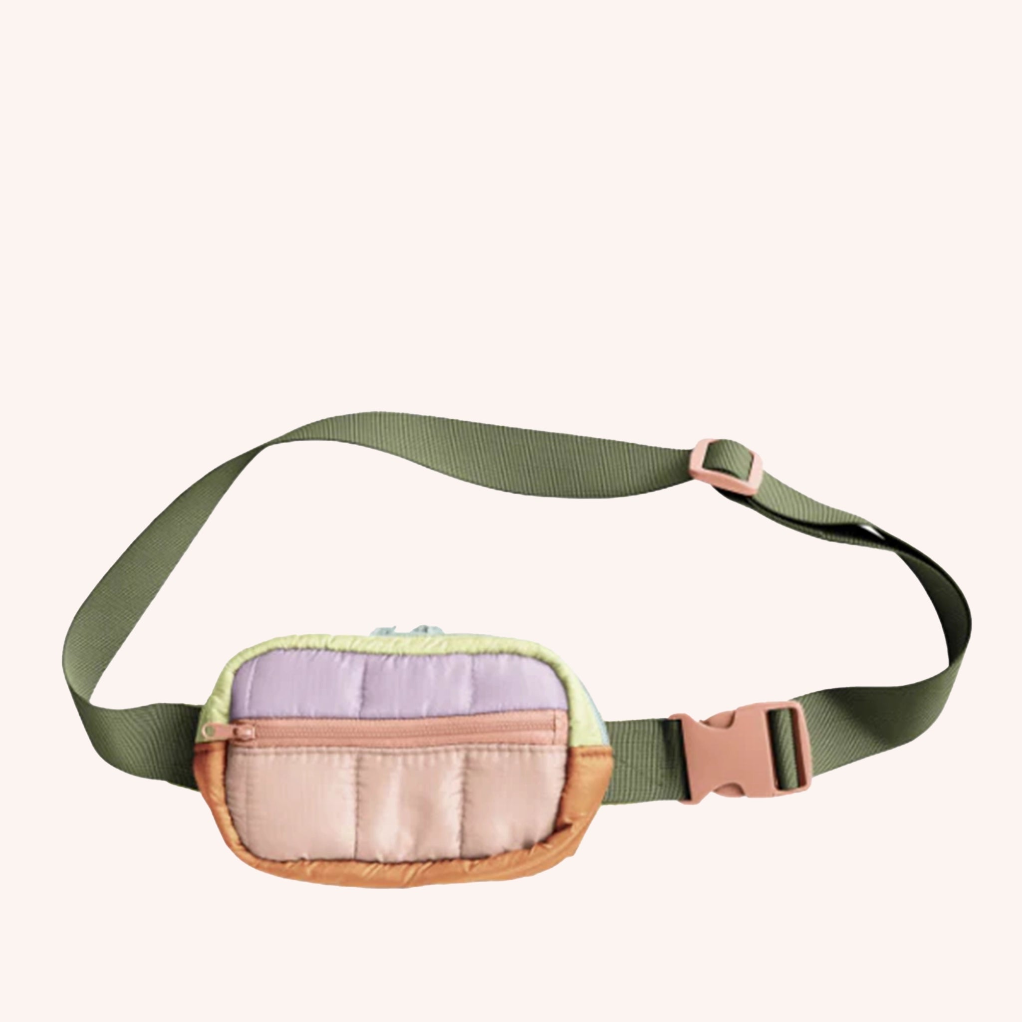 Olive Buckled Strap Crescent Bag