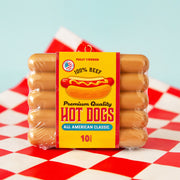 A hot dog pack shaped ornament. 