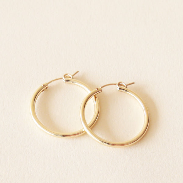 Large Gold Drop Hoop Earrings - Tranquil Sky Jewelry