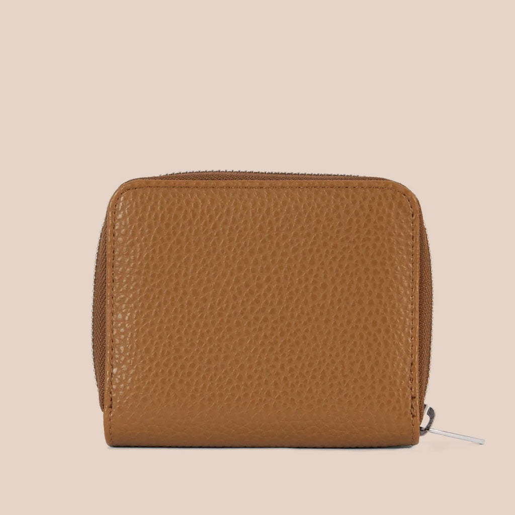 small brown zip around wallet