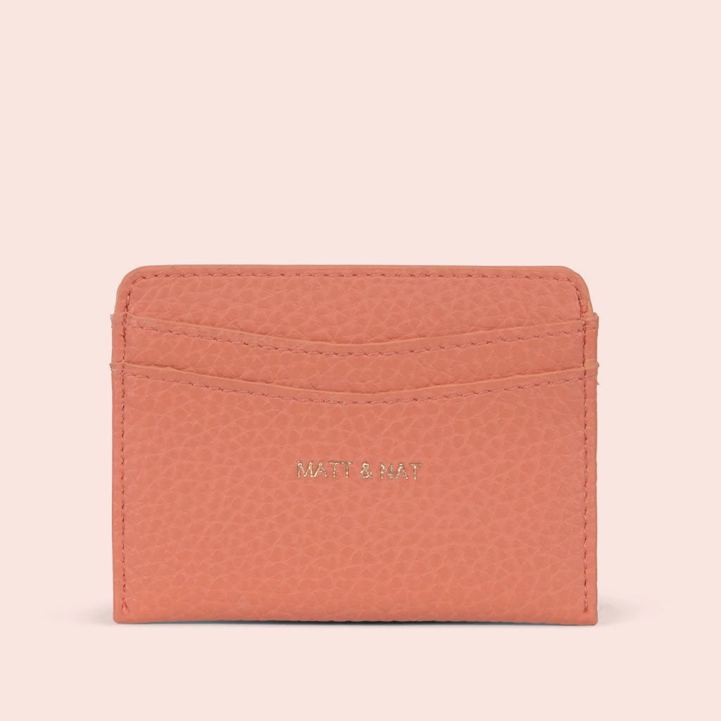 small card holder in coral color