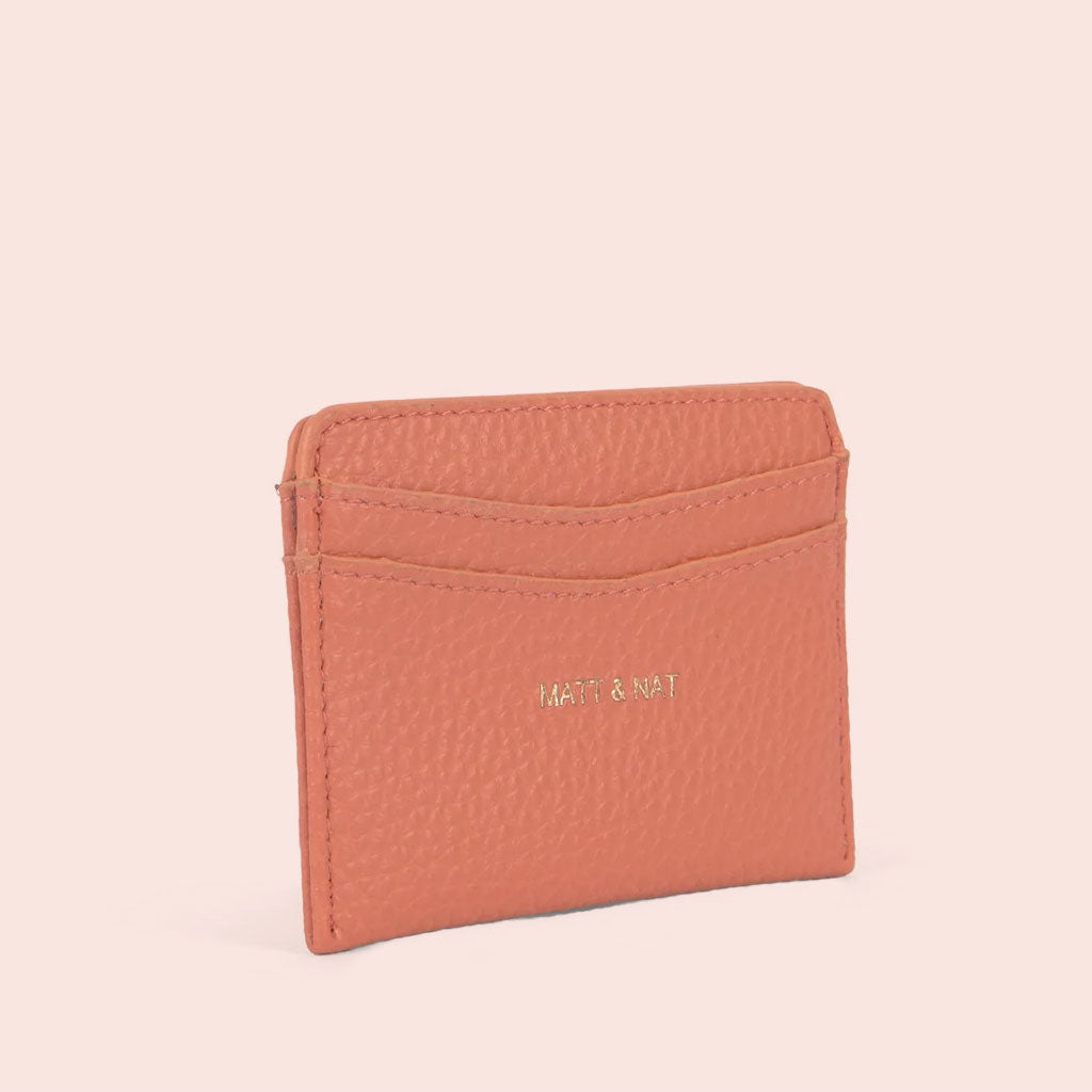 small card holder in coral color