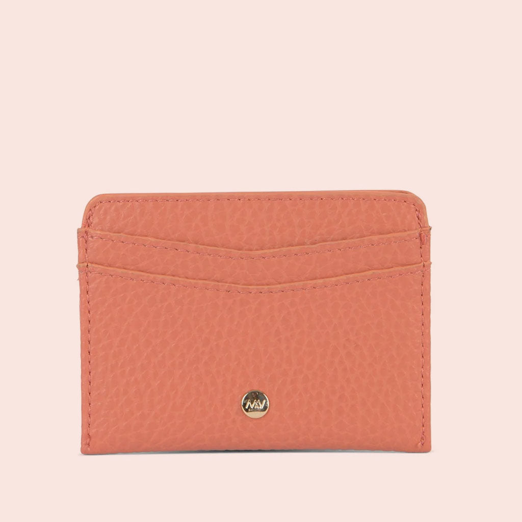 small card holder in coral color