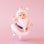 santa figure ornament with lilght pink coat