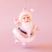 santa figure ornament with lilght pink coat