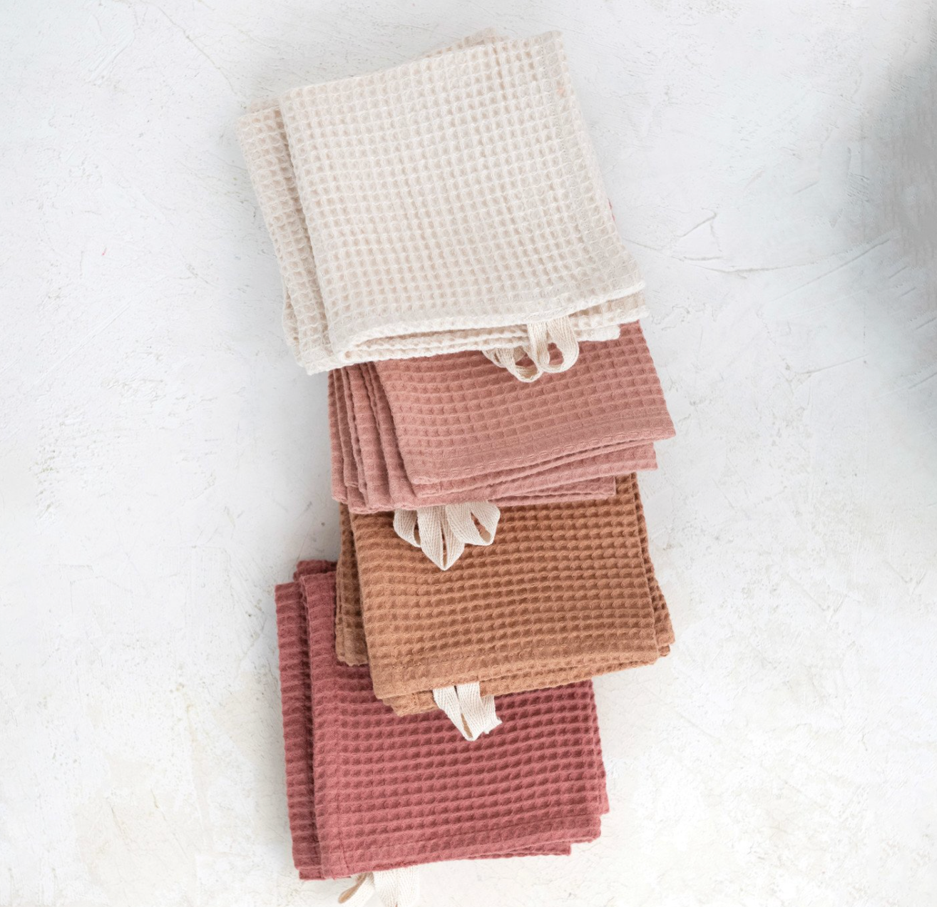 Woven Linen &amp; Cotton Waffle Dish Cloths Set – Pigment