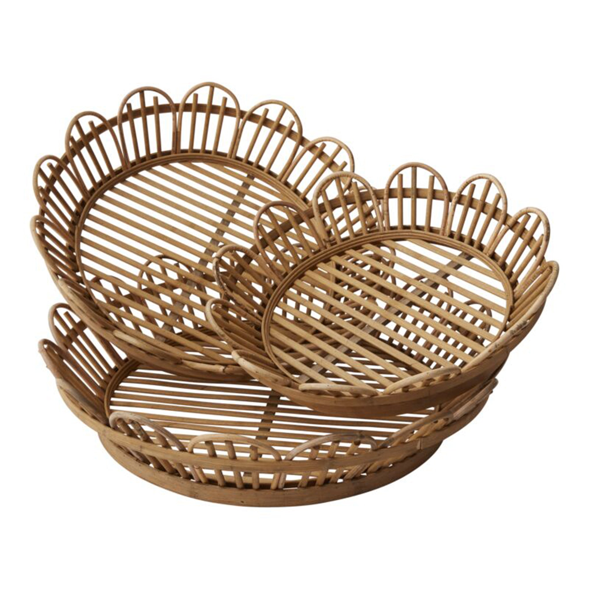 Three flower shaped baskets trays, each sold separately. 