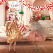 A red and white candy cane inspired paper garland.