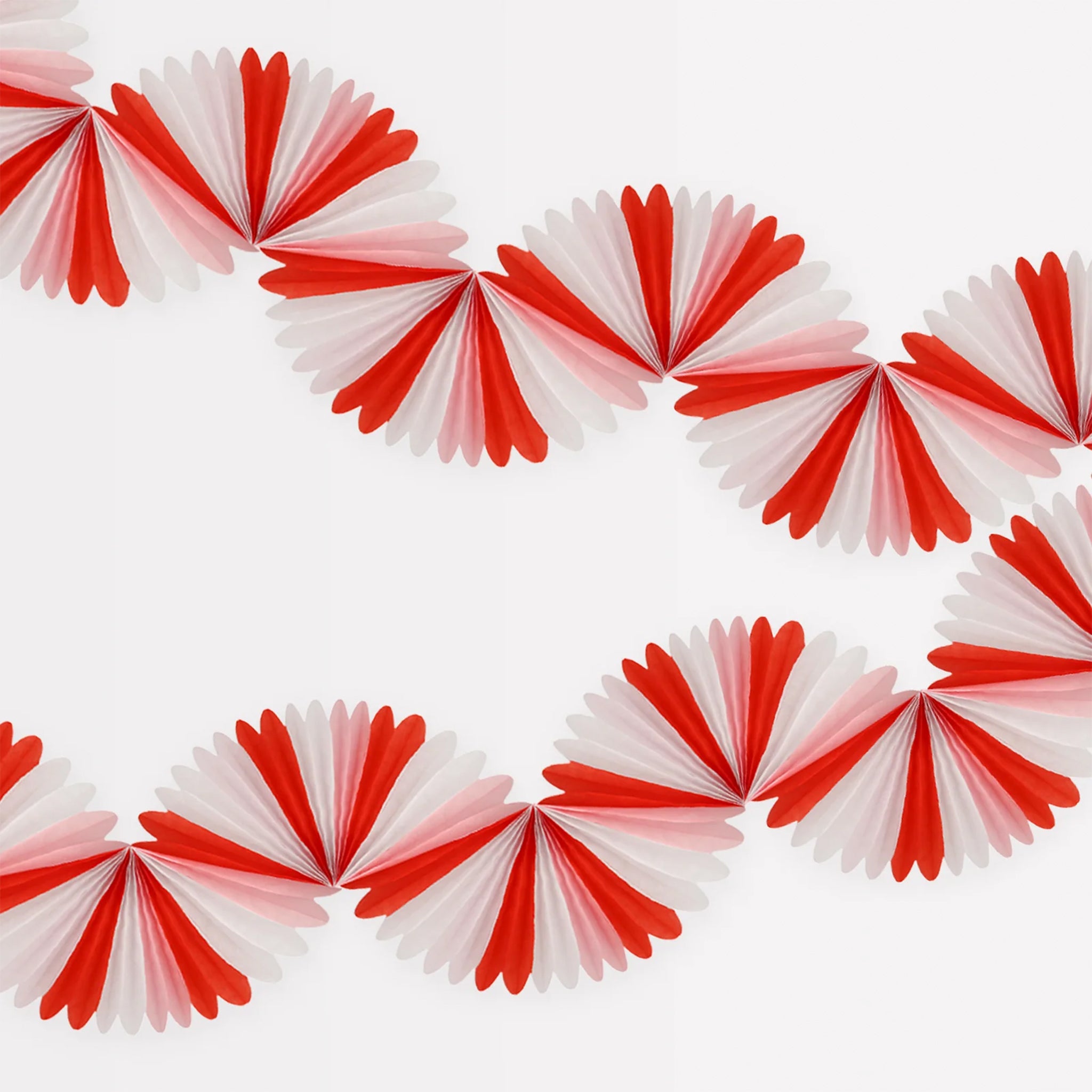 A red and white candy cane inspired paper garland.