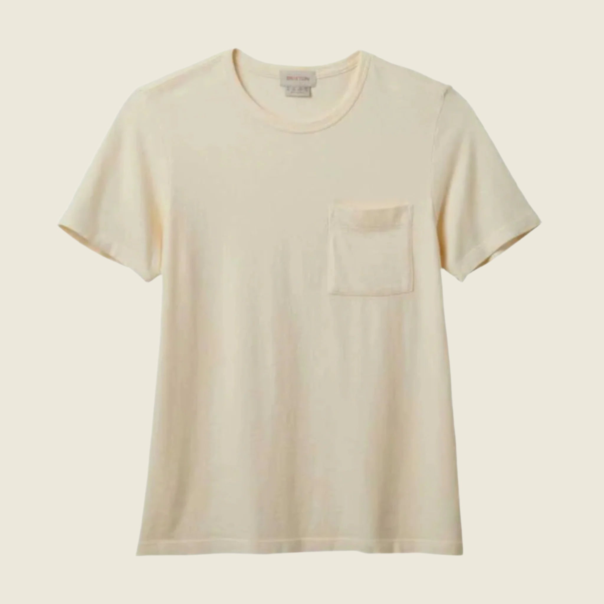 A cream off white t-shirt. 