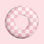 A pink and white checkered kids donut float.
