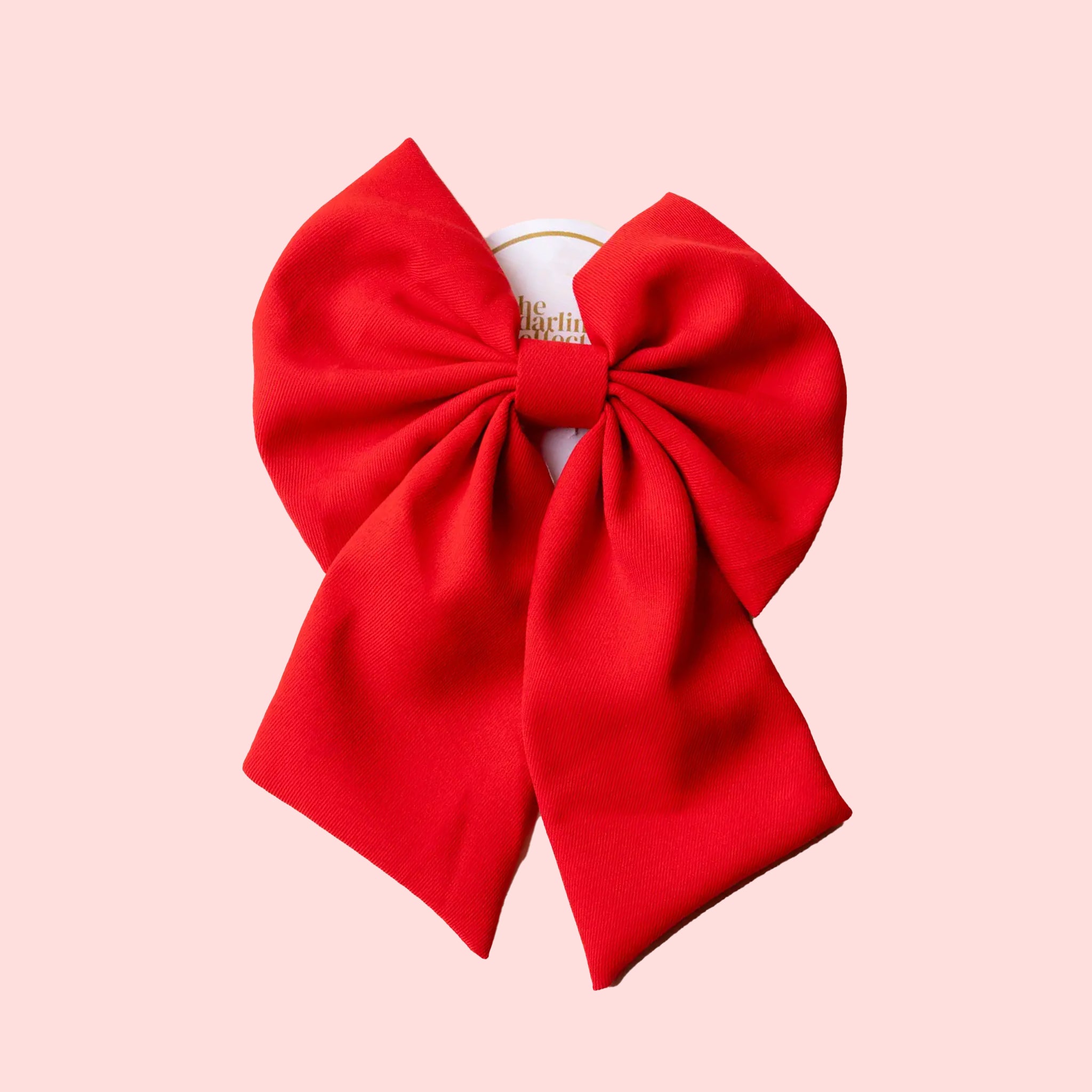 A red oversized bow for hair. 