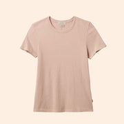 A dusty pink slim crew tee. 