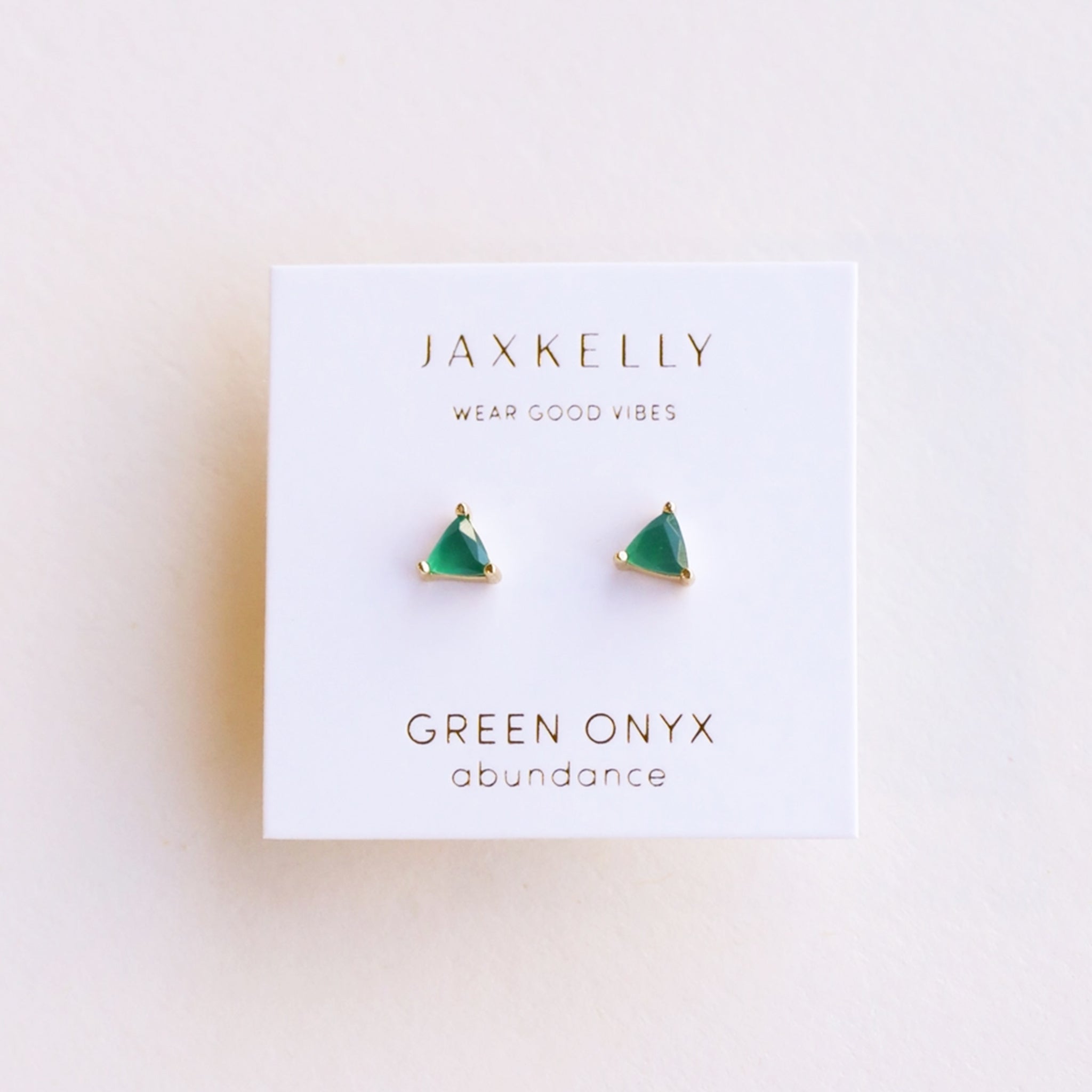 Mini Energy Gems | Green Onyx Studs