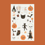 Two sheets of Halloween themed temporary tattoos.