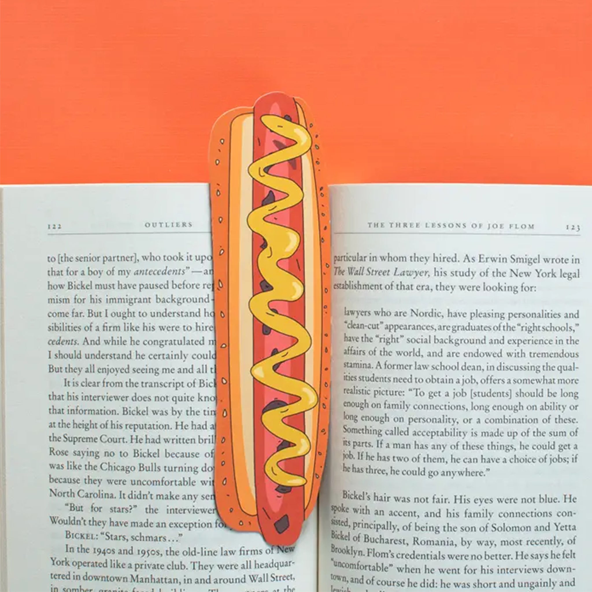 A hot dog shaped bookmark.