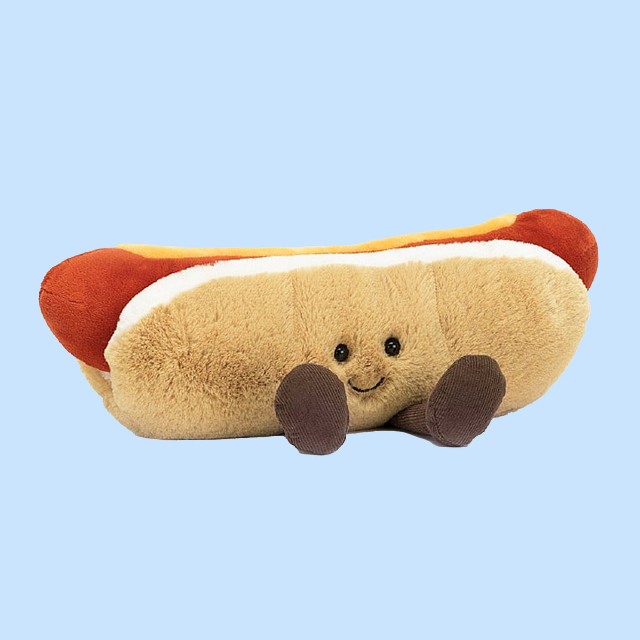 An amusable hot dog stuffed animal.