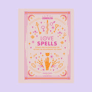 A pink book cover with the title that reads, 'Love Spells Rituals and Incantations for Getting the Relationship You Want'. 