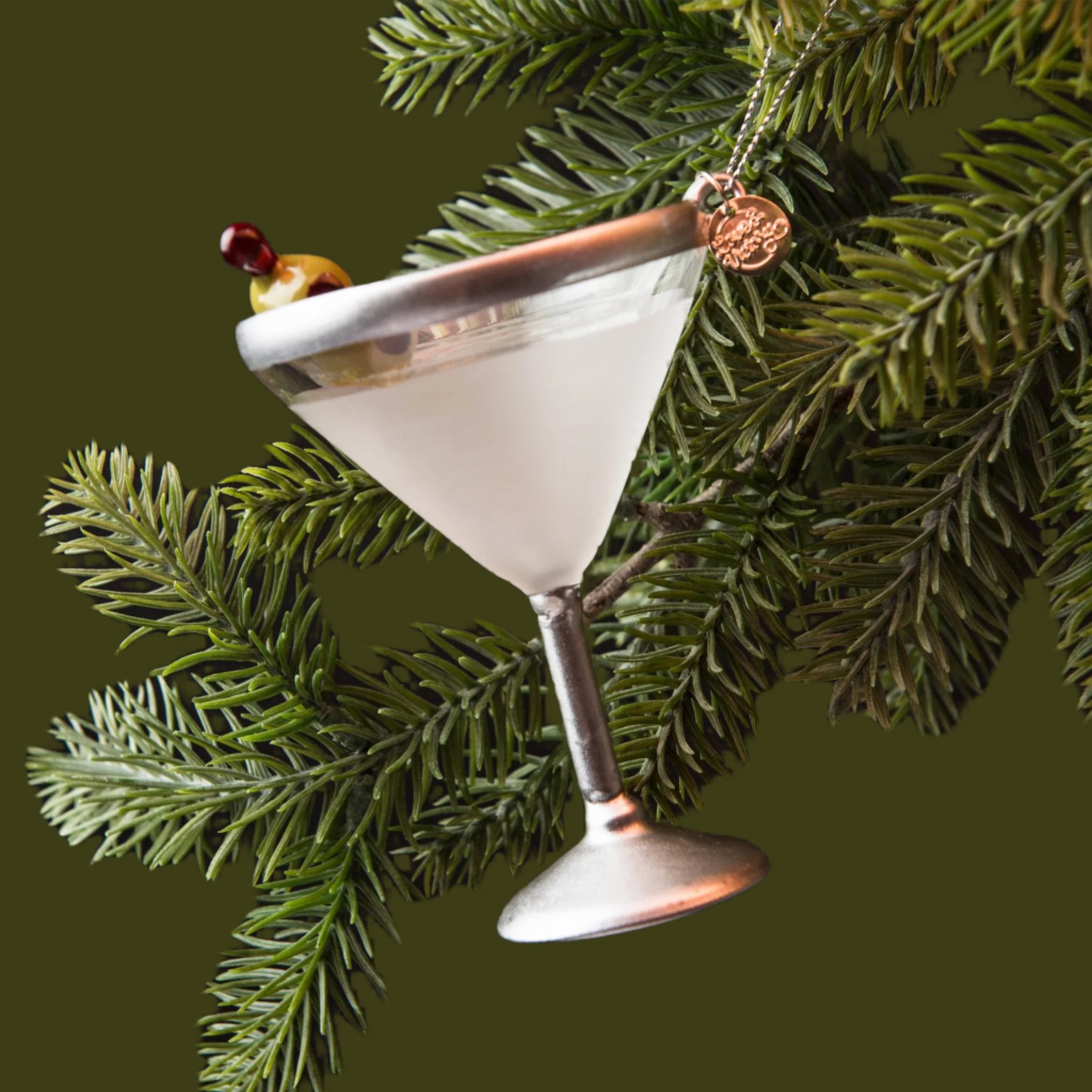 A martini shaped ornament. 