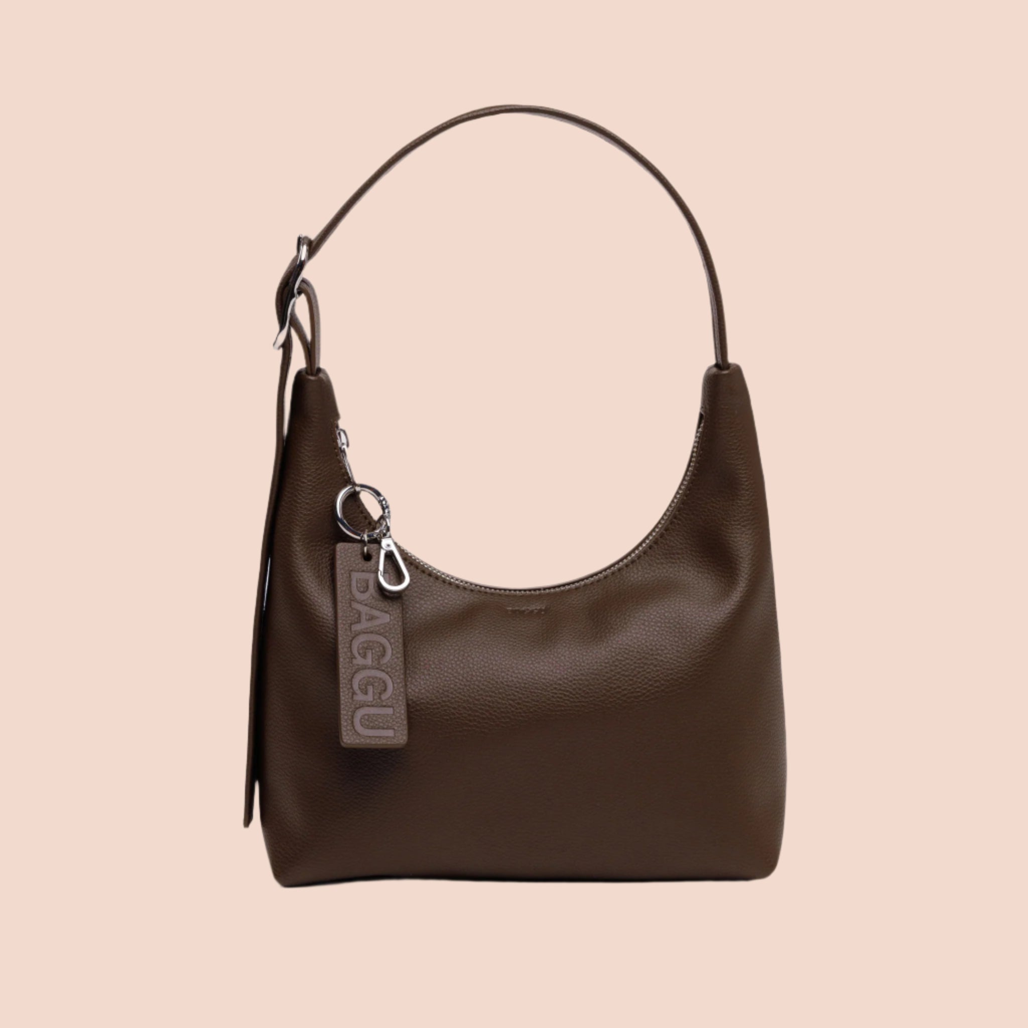 A mini version of the leather shoulder bag in a brown recycled leather. 