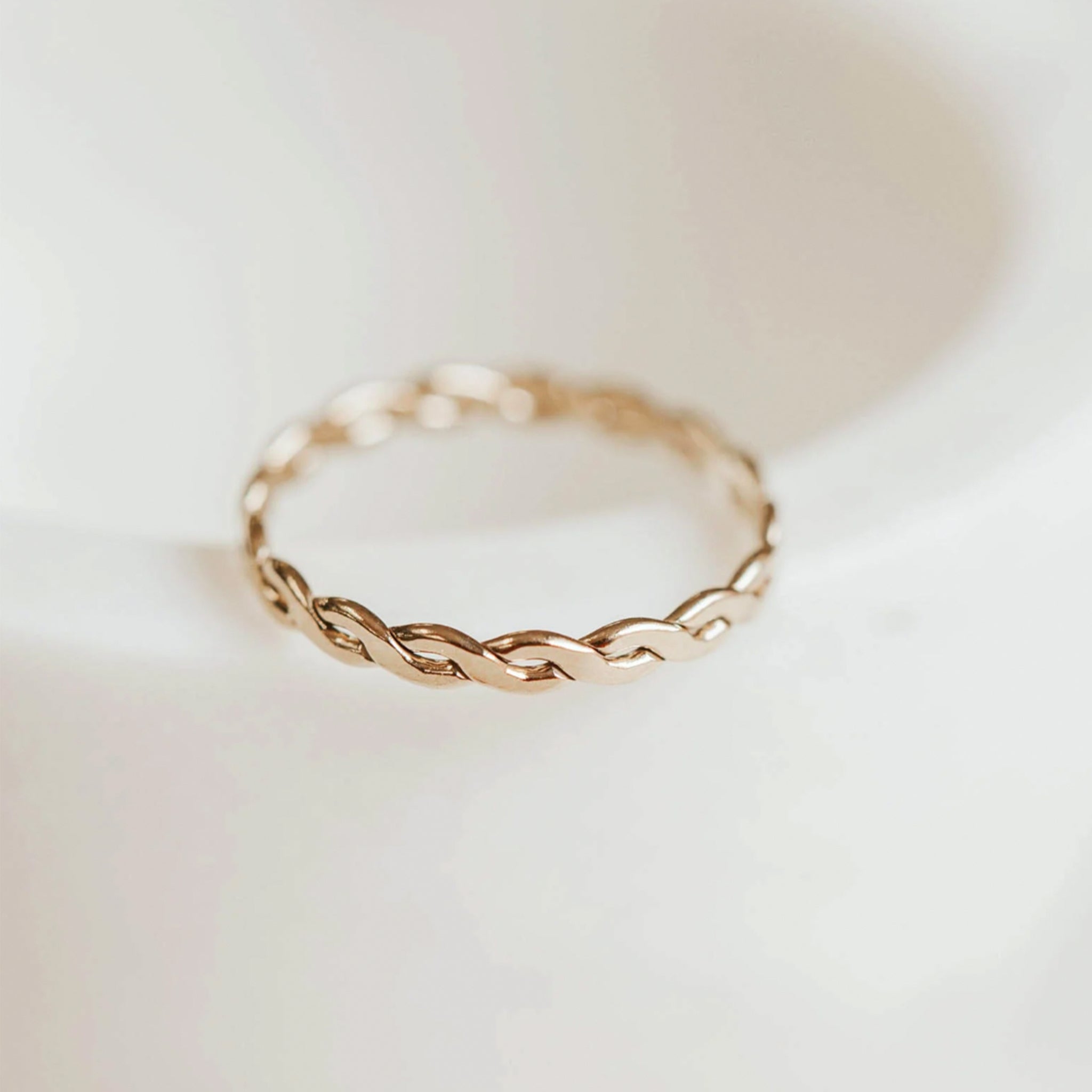 A gold filled braided ring. 