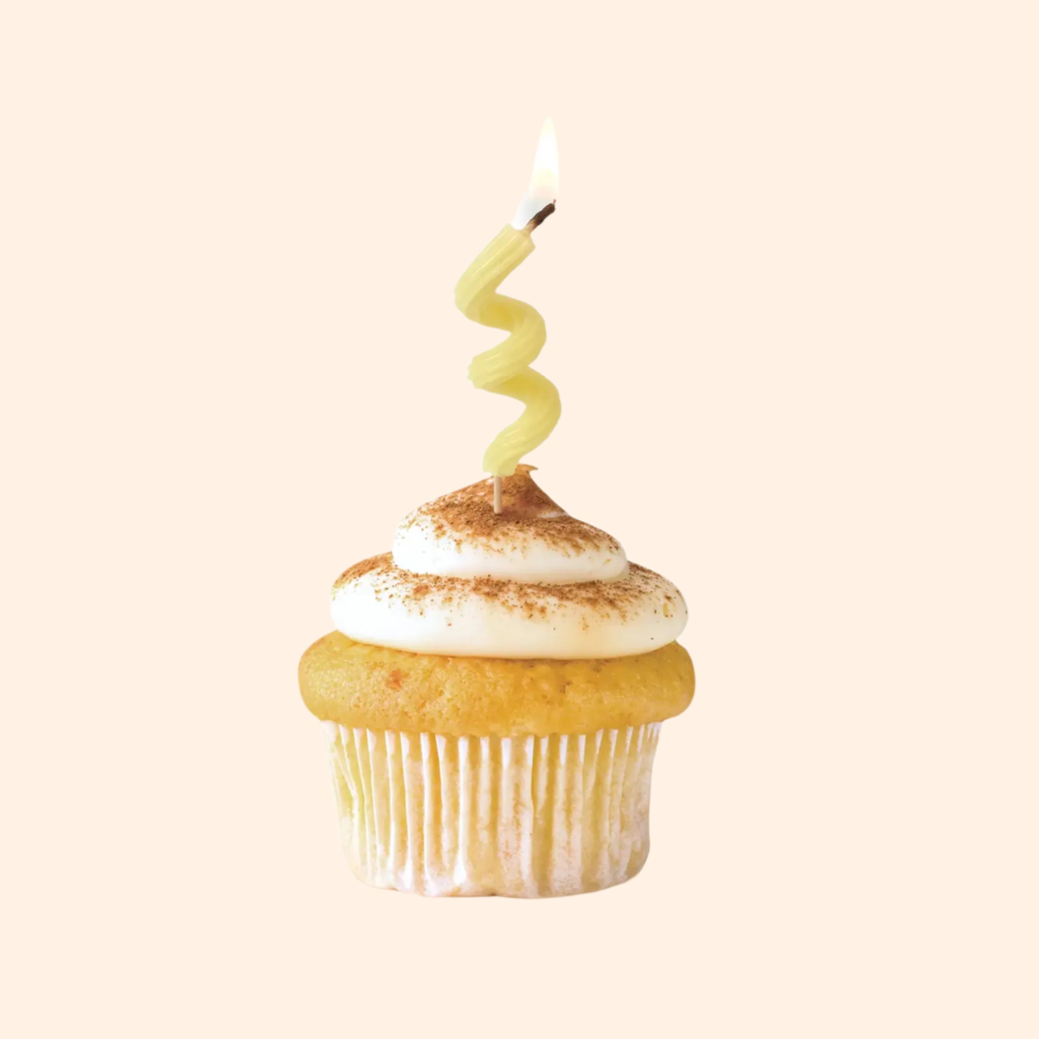 One of the pasta candles inside of a cupcake, not included with purchase. 