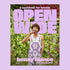 'a cookbook for friends Open Wide' in purple text over a photo of Benny Blanco eating a piece of chicken in purple overalls. 