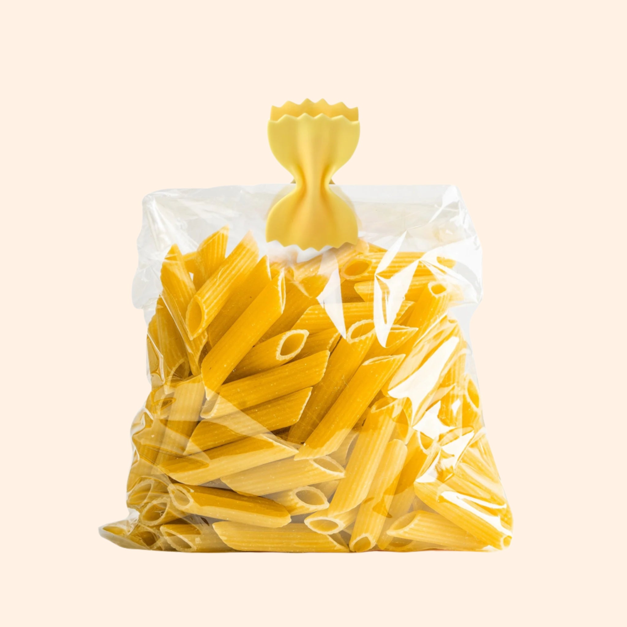 One of the chips shown closing a pasta bag. Bag of pasta not included. 