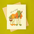 A card with two frogs linking arms and smiling and text above that reads, "'til we croak". 