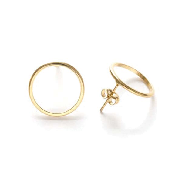 Modern Gold Circle Studs – Pigment