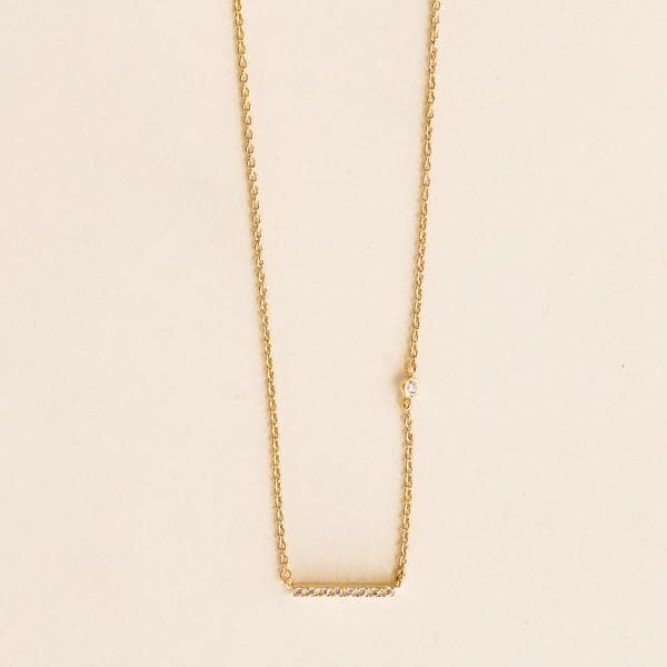 Horizontal Bar CZ Necklace – Pigment