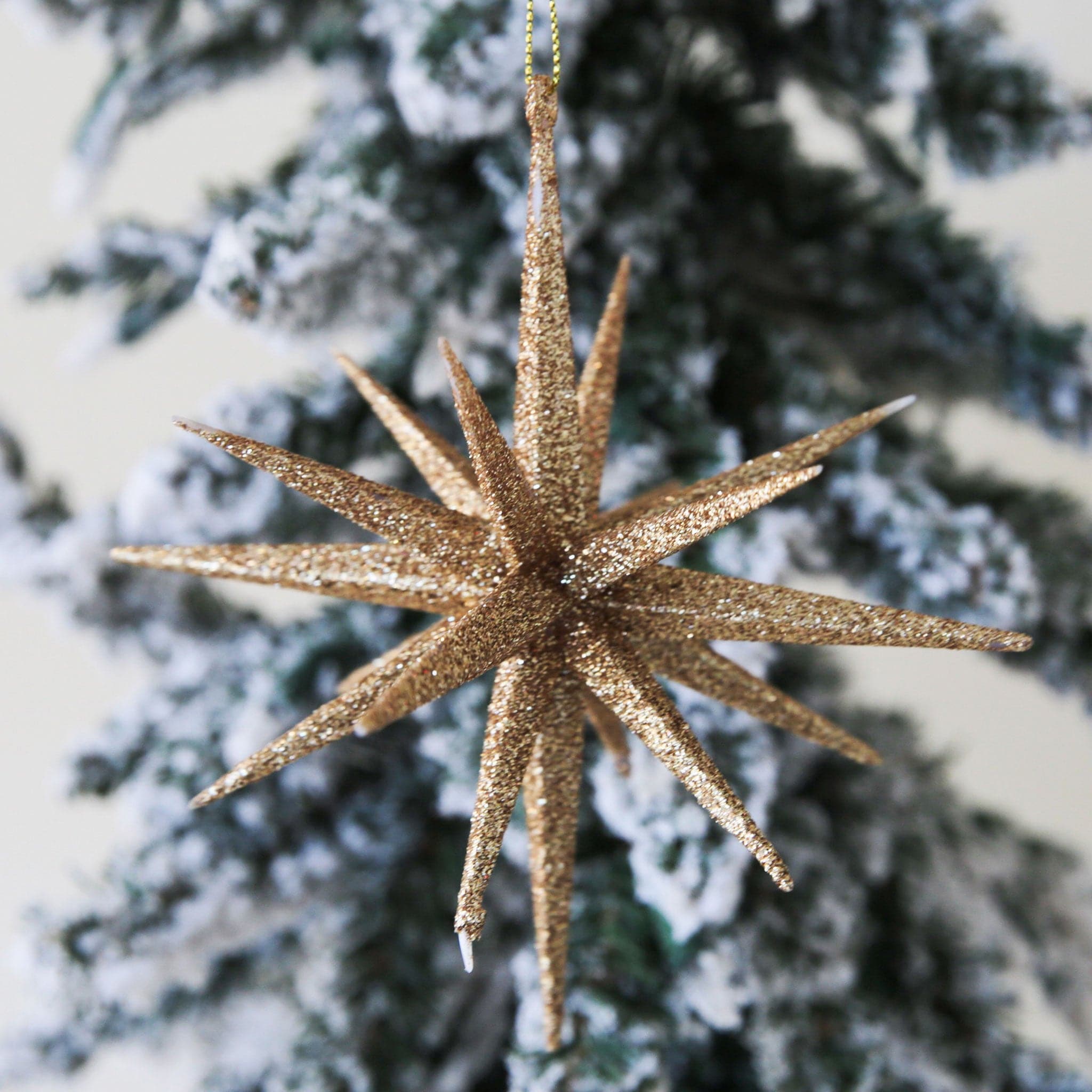 Morovian Star Ornament | Gold Glitter